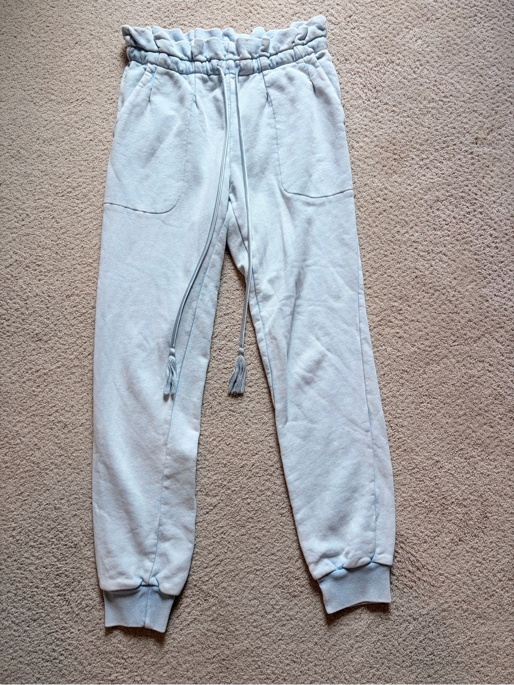 Something Navy Paper Bag Joggers Small Light Blue